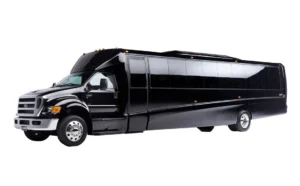 a black limo party bus