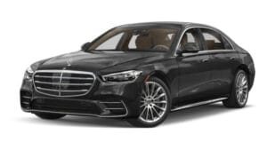 Mercedes S-Class Maybach black car with a white background