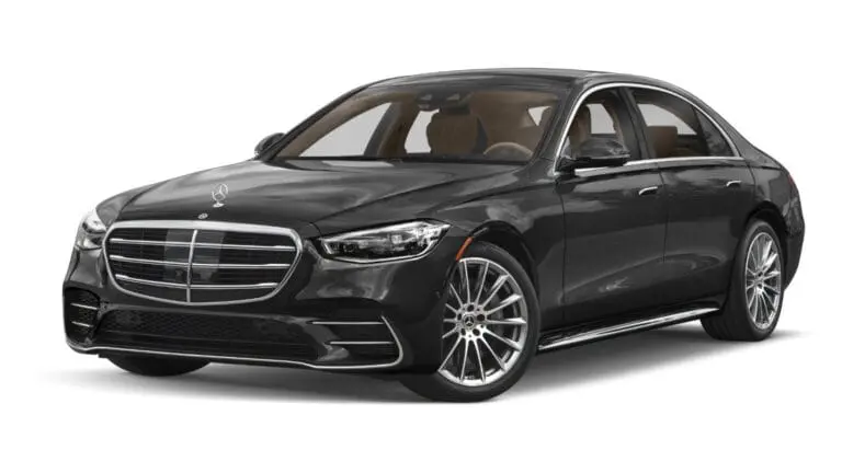 Mercedes S-Class Maybach black car with a white background