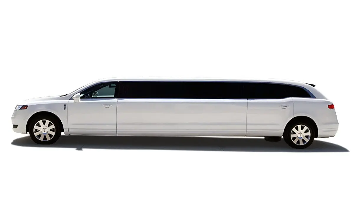 a long white limousine with black windows