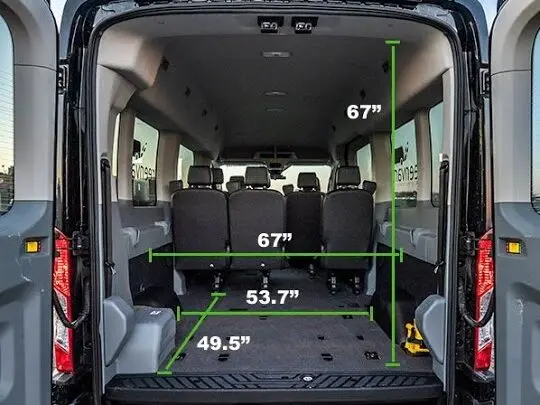 Ford Transit Charter Van 7 Seats With Luggage Capacitypassenger-van-luggage-space-1